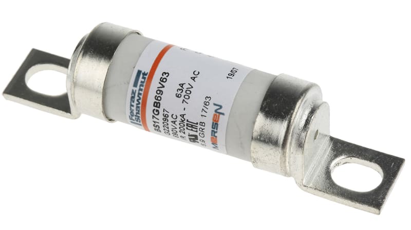 Mersen 63A British Standard Fuse, 690V, 61 → 65.5mm