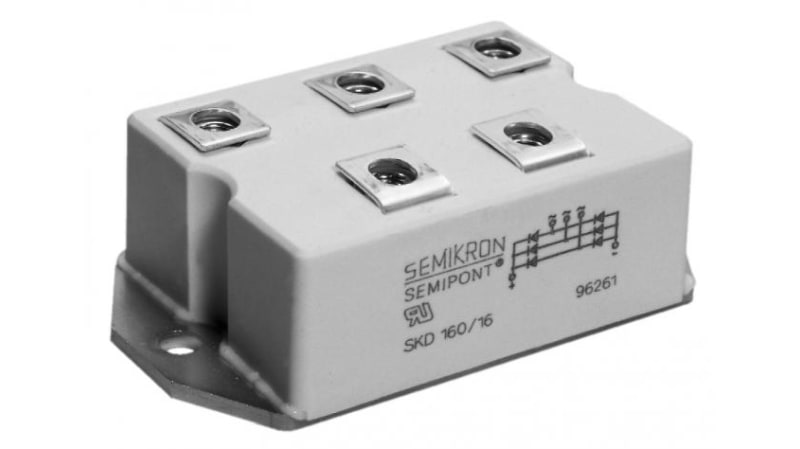 Semikron 1600V 160A, 6 Diode, 5-Pin G 37 SKD 160/16