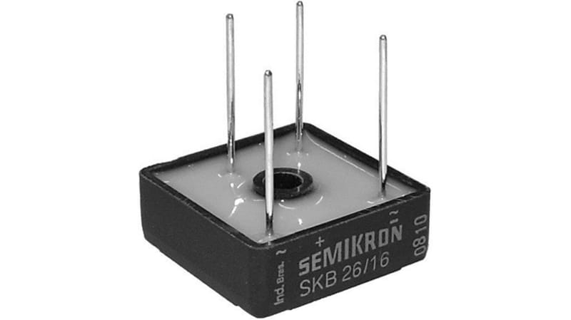 Semikron SKB 26/16, Bridge Rectifier, 18A 1600V, 4-Pin